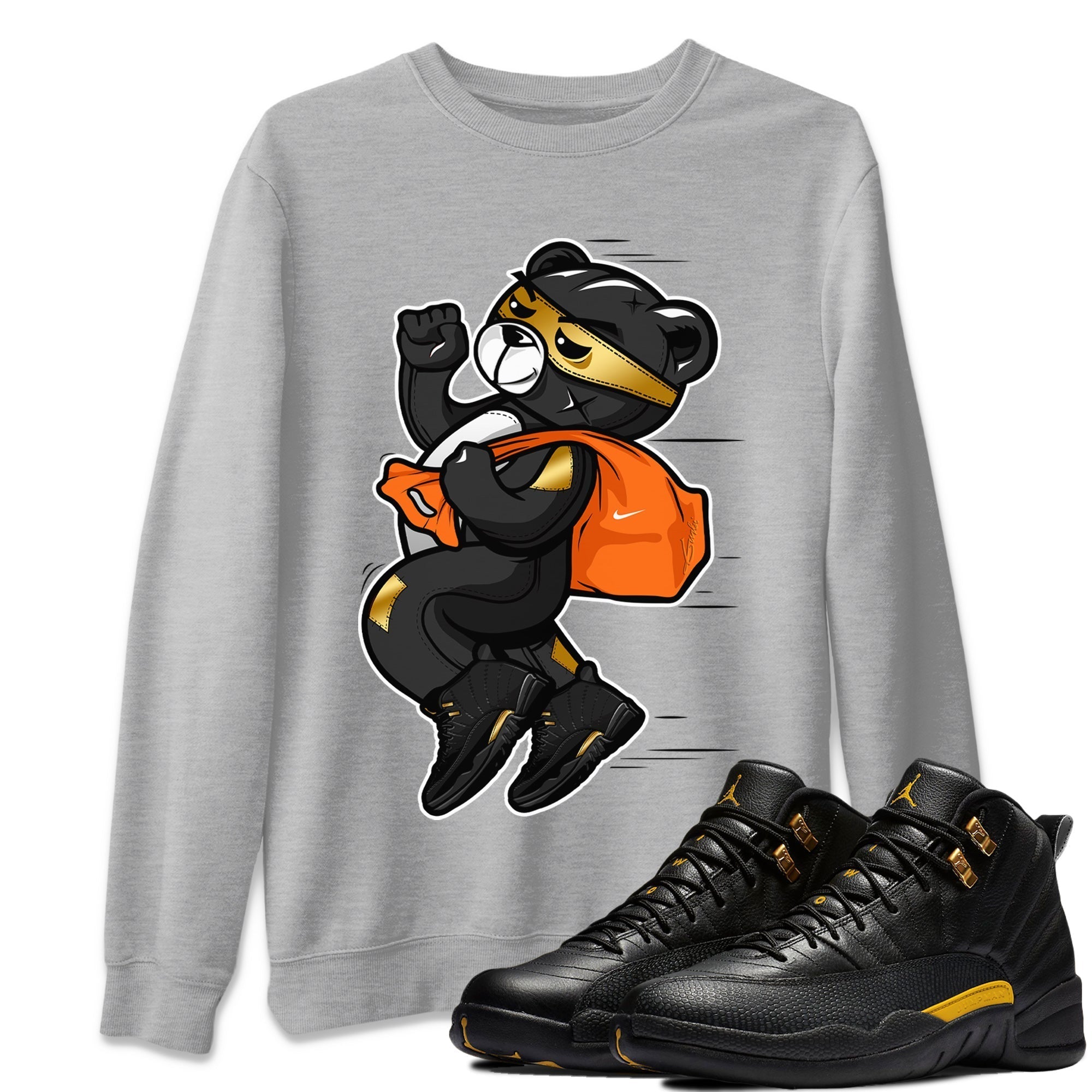 Thief Bear Unisex Sweater – Air Jordan 12 Black Taxi, Sneakers Matching Sweater