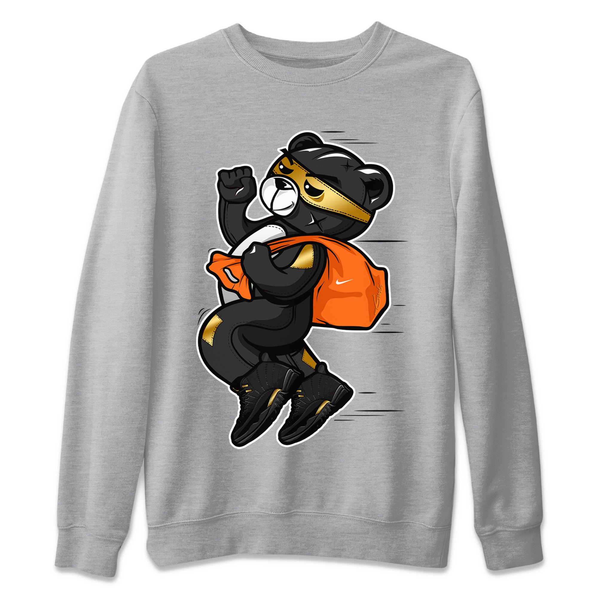Thief Bear Unisex Sweater – Air Jordan 12 Black Taxi, Sneakers Matching Sweater