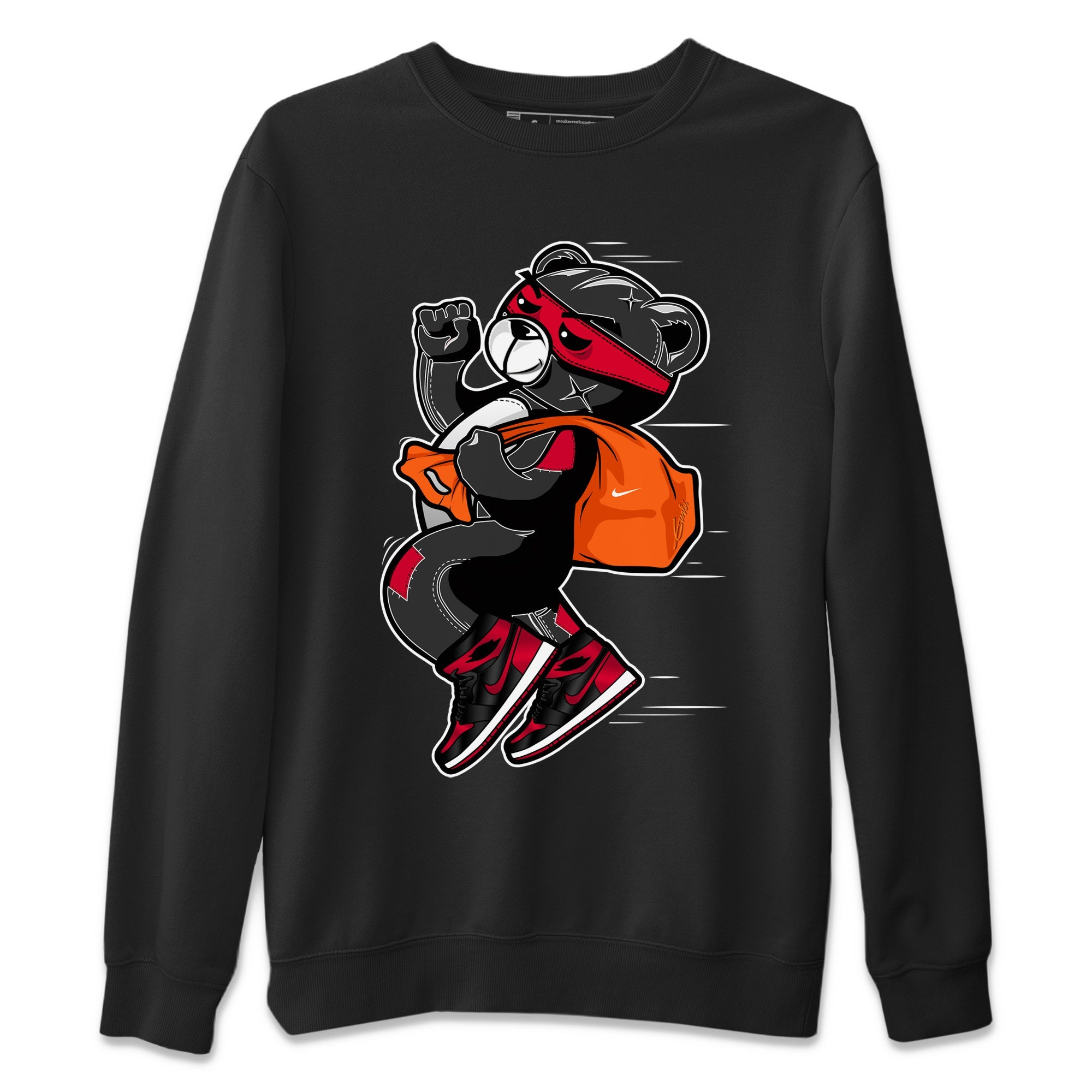 Thief Bear Unisex Sweater – Air Jordan 1 Bred Patent, Sneakers Matching Sweater