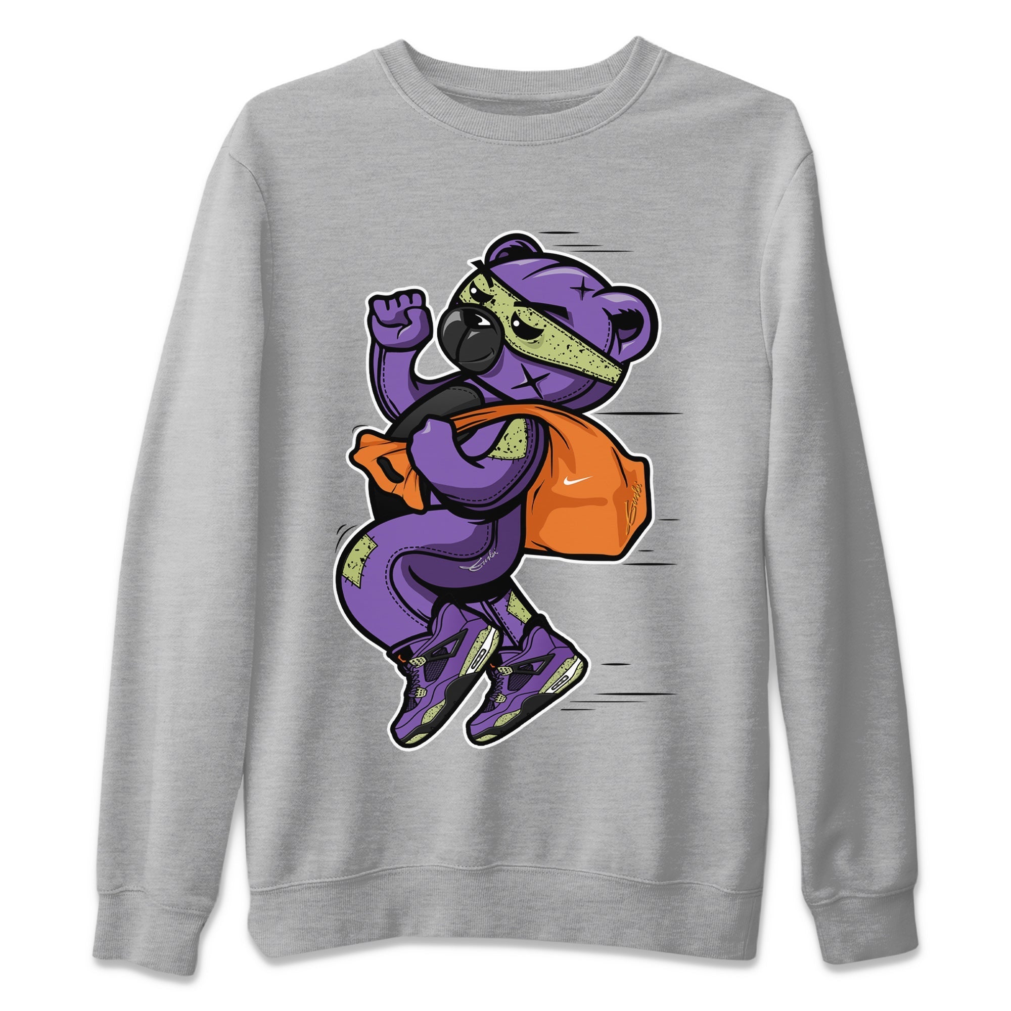 Thief Bear Unisex Sweater – Air Jordan 4 Canyon Purple, Sneakers Matching Sweater