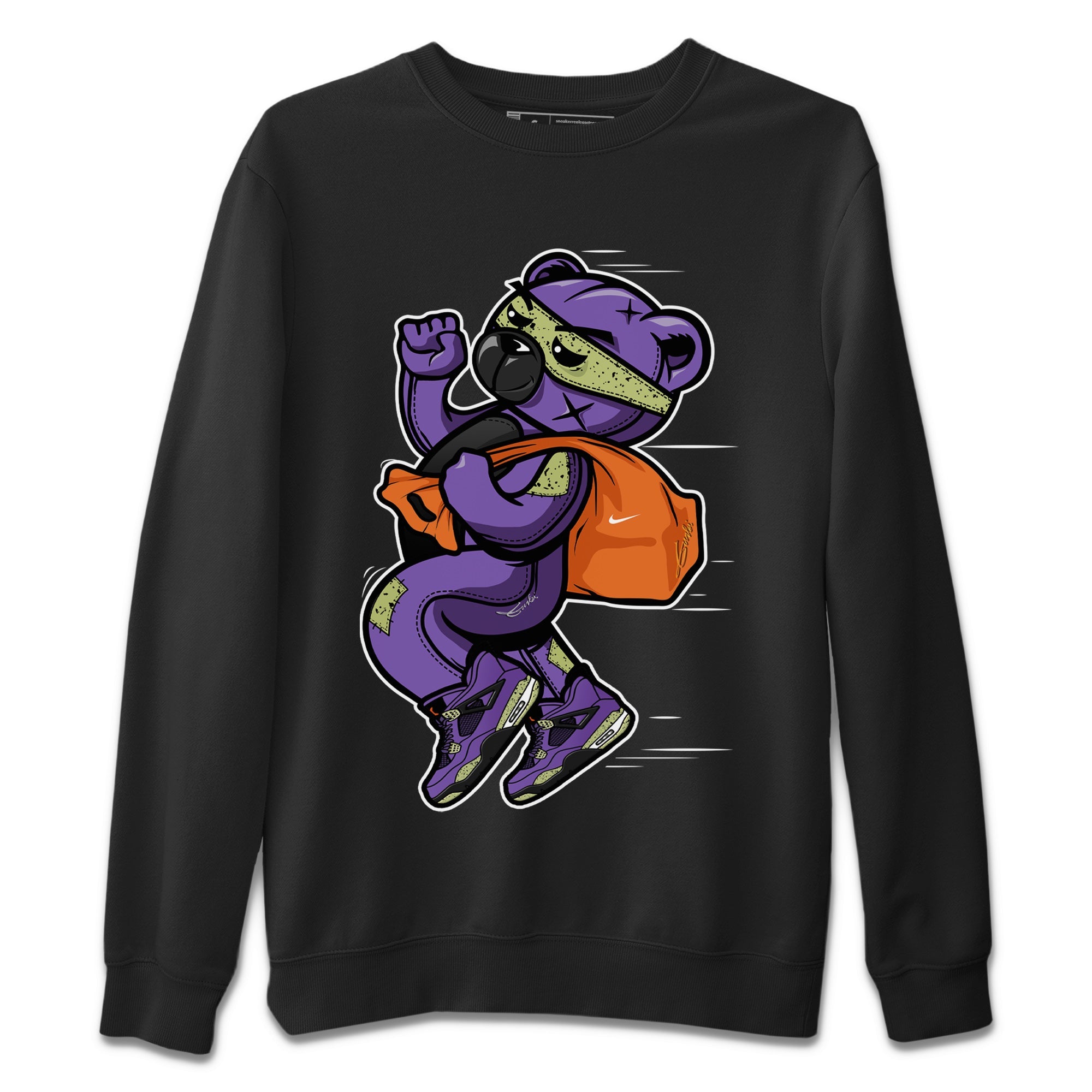 Thief Bear Unisex Sweater – Air Jordan 4 Canyon Purple, Sneakers Matching Sweater