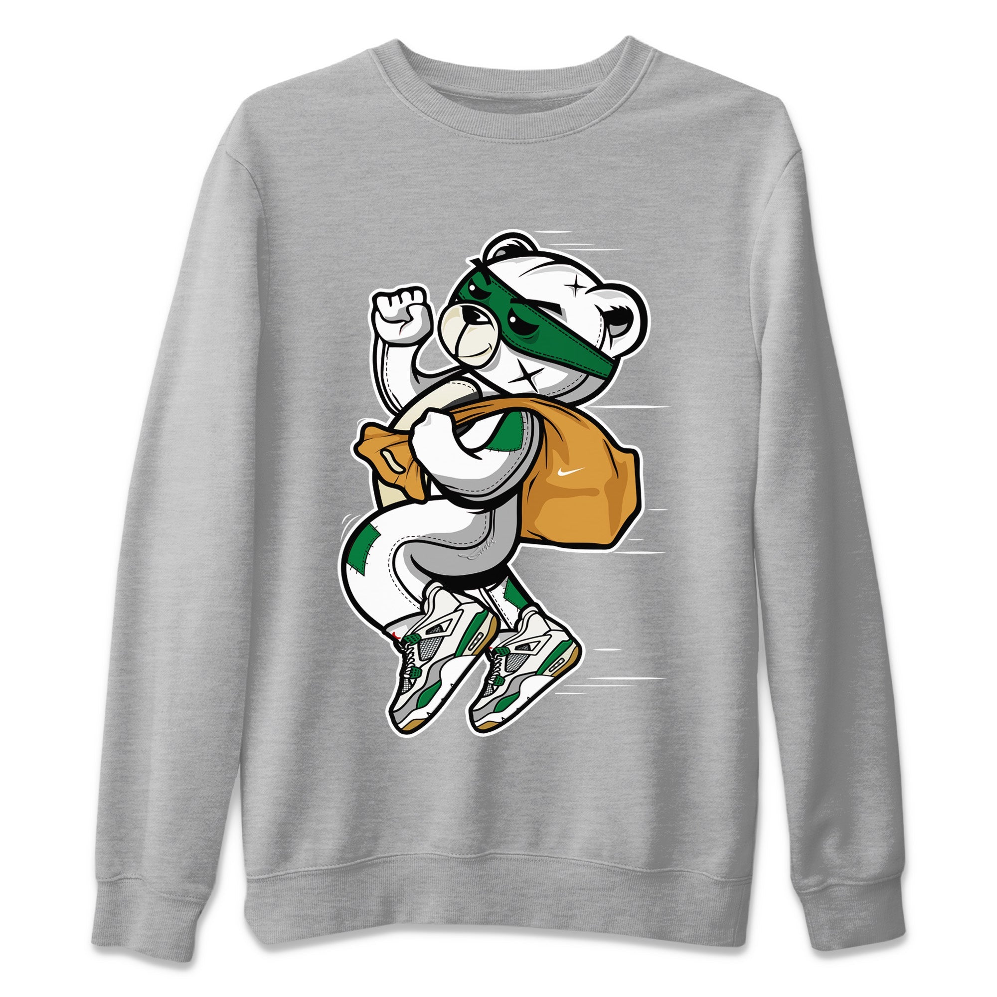 Thief Bear Unisex Sweater – Air Jordan 4 Pine Green, Sneakers Matching Sweater