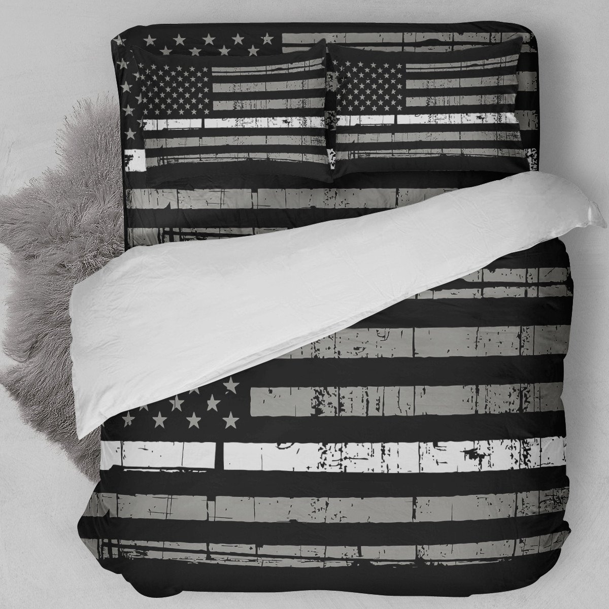 Thin White Line Duvet Cover Bedding Set