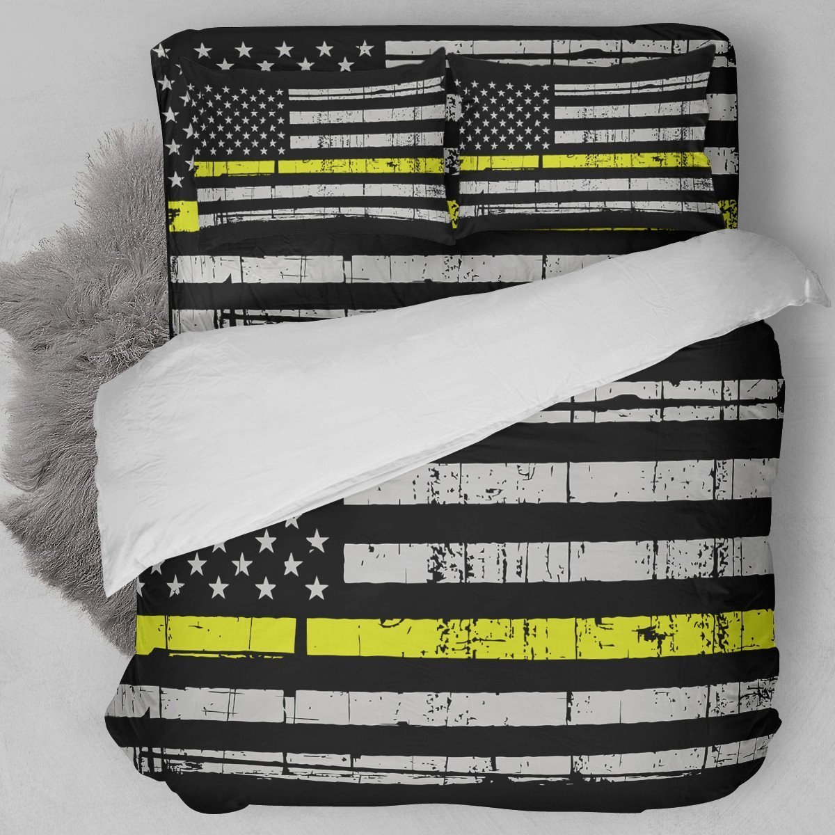 Thin Yellow Line Duvet Cover Bedding Set