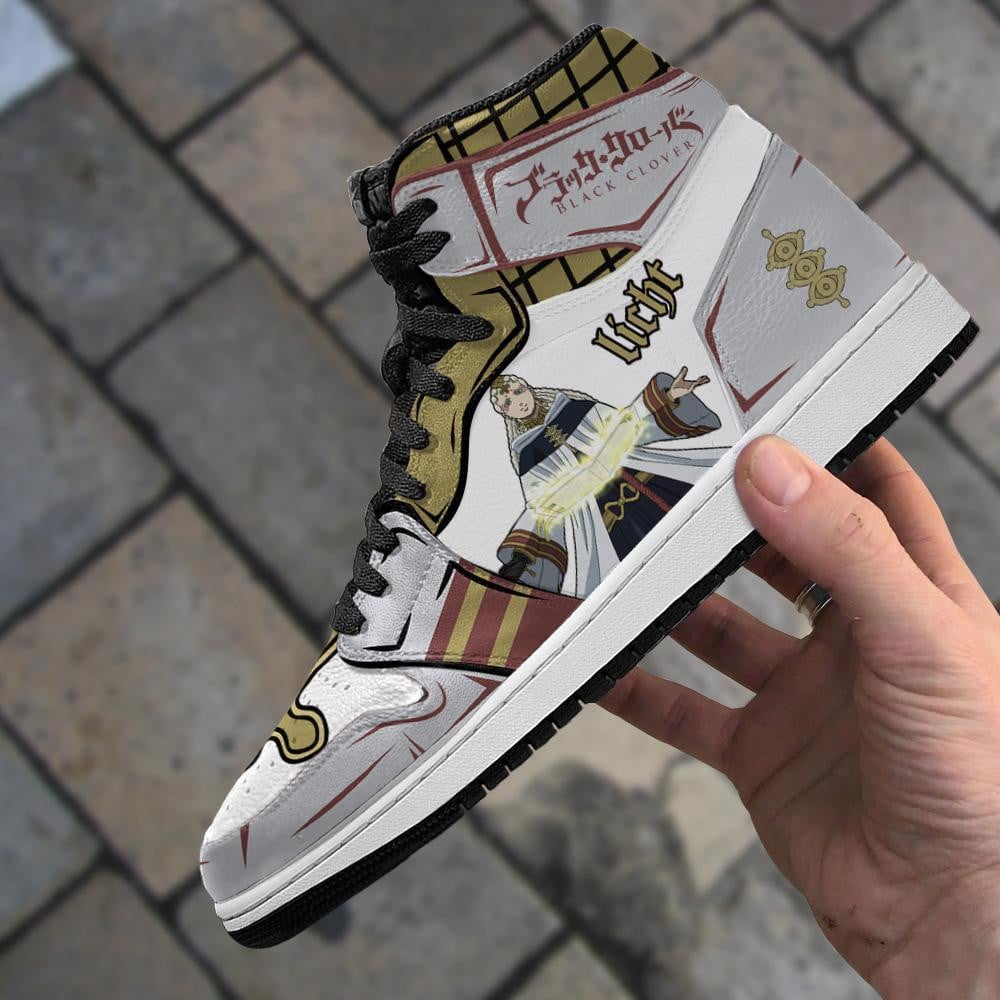 Third Eye Patolli Licht JD1s Sneakers Black Clover Anime Shoes, Air Jordan Hightop