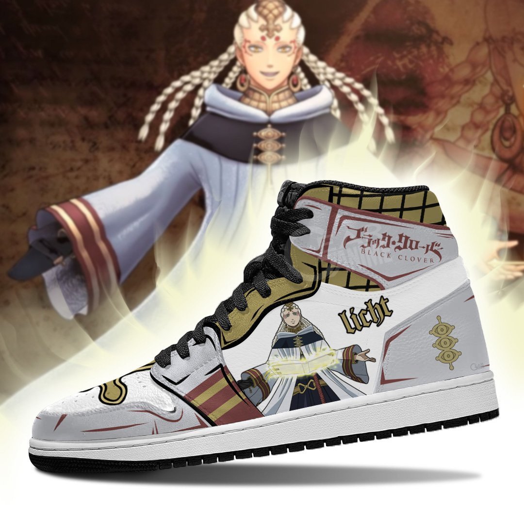 Third Eye Patolli Licht JD1s Sneakers Black Clover Anime Shoes, Air Jordan Hightop