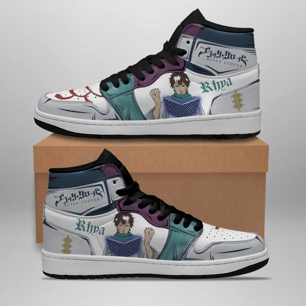 Third Eye Rhya Black Clover Anime 1 High Top Air Jordan Sneaker, Air Jordan Hightop