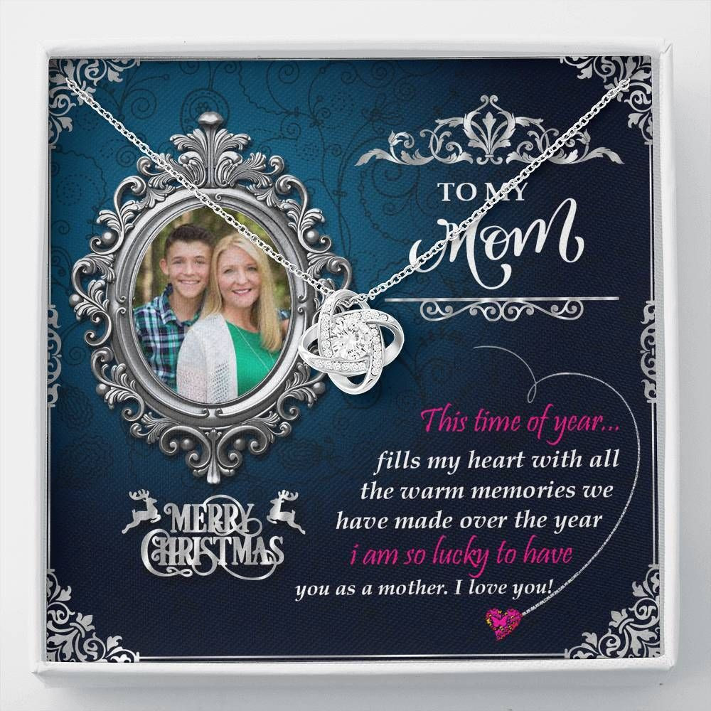 This Time Of Year Love Knot Necklace Custom Photo And Name Gift For Mom