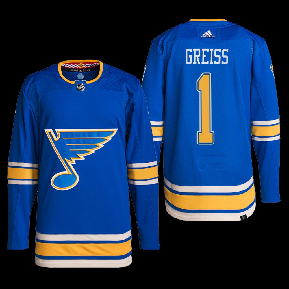 Thomas Greiss St. Louis Blues Primegreen Jersey Blue #1 Alternate Uniform