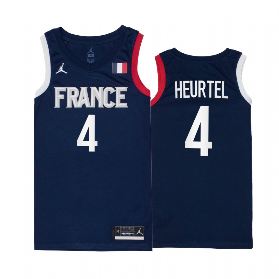 Thomas Heurtel France #4 Navy 2021 Tokyo Olympics Limited Jersey
