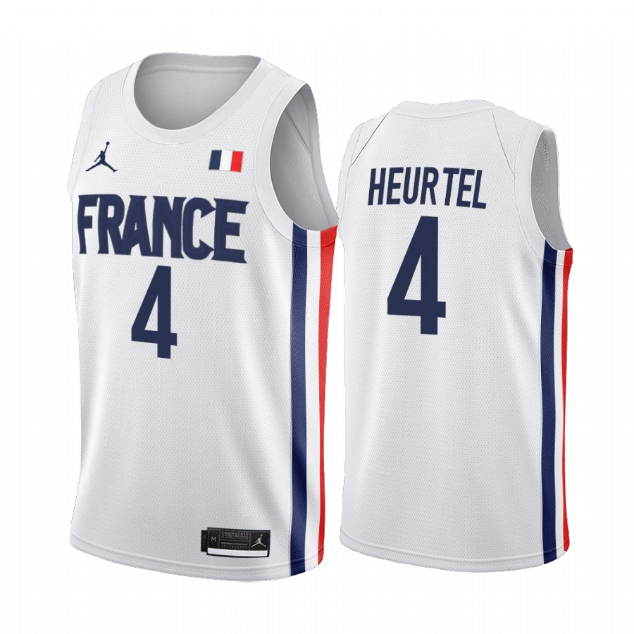 Thomas Heurtel France #4 White 2021 Tokyo Olymipcs Limited Jersey