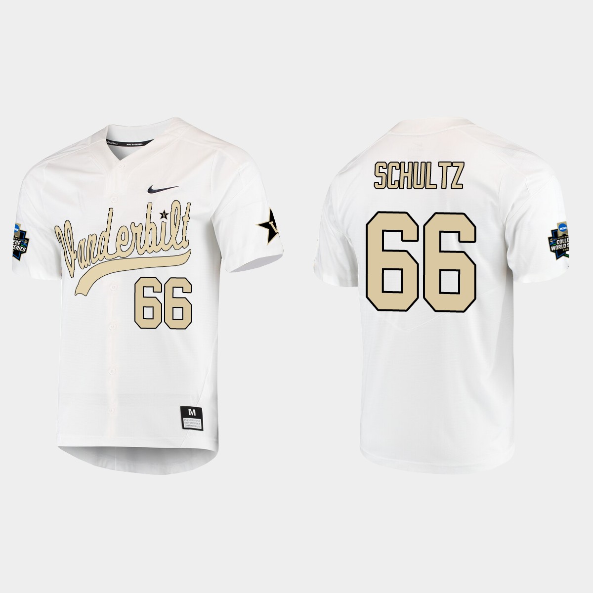 Thomas Schultz Vanderbilt Commodores College World Series Jersey - White