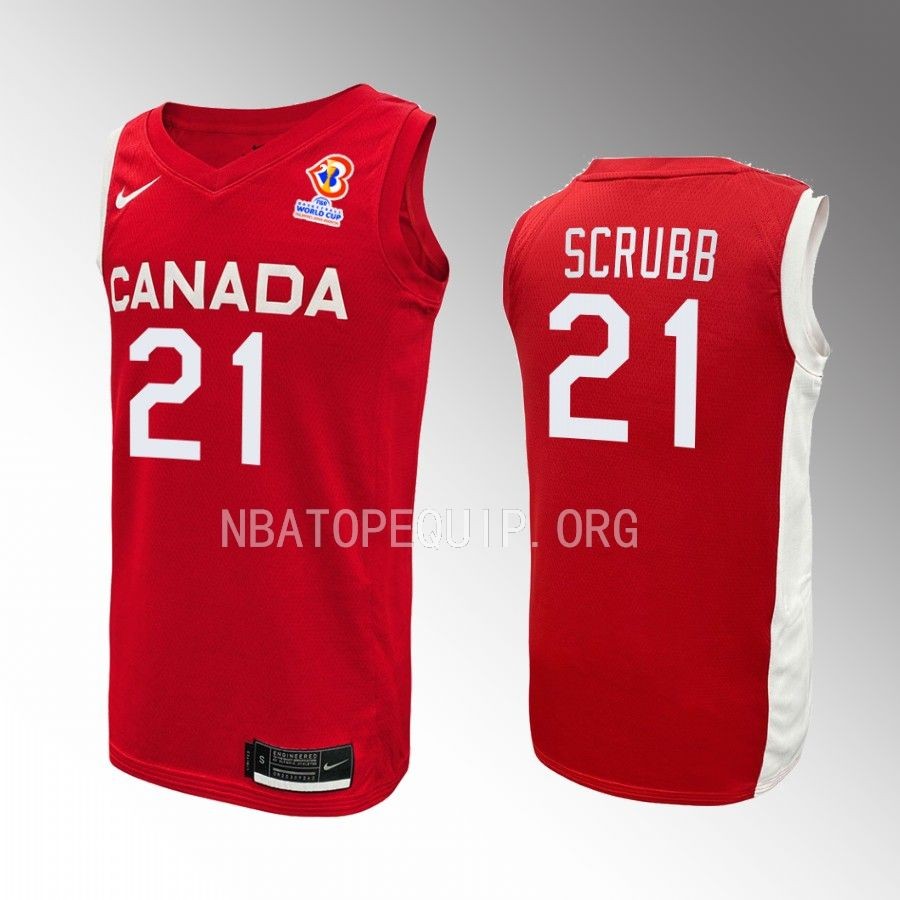 Thomas Scrubb Canada FIBA World Cup 2023 Red Jersey #21