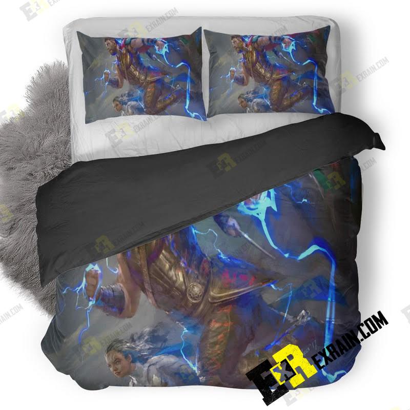Thor And Valkyrie In Thor Ragnarok Artwork O5 3D Customized Duvet Cover Bedding Set