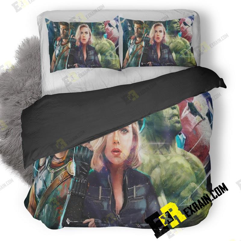 Thor Black Widow Hulk In Avengers Infinity War Artwork Sh 3D Customized Duvet Cover Bedding Set