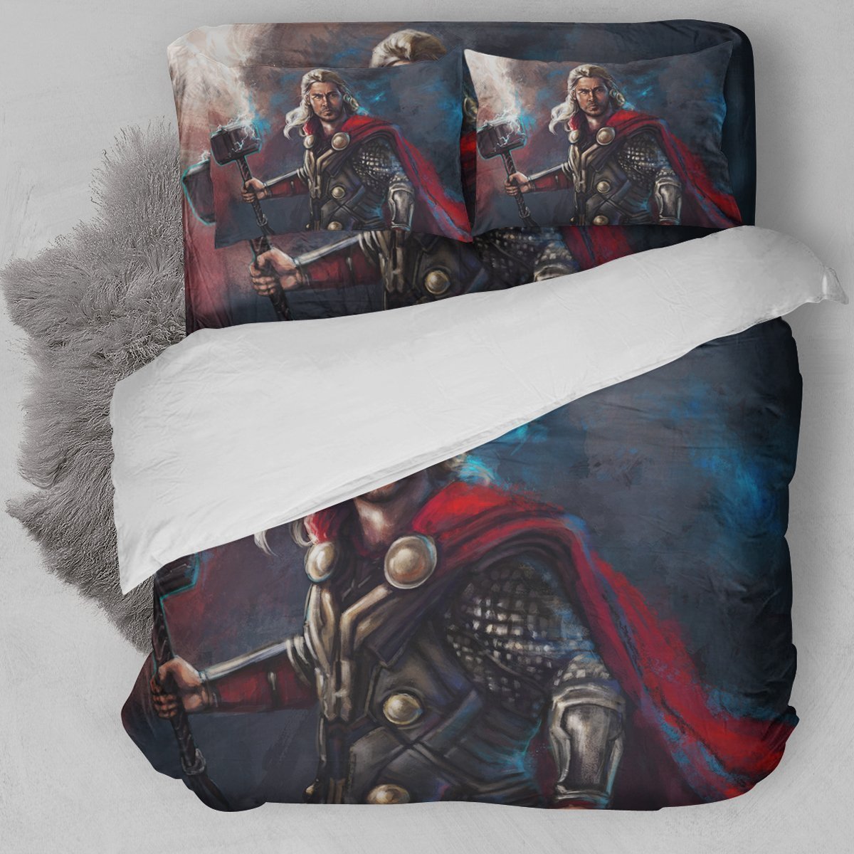 Thor Superhero Artwork Painting Duvet Cover Bedding Set