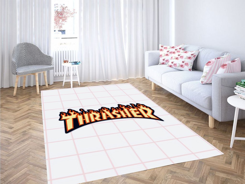 Thrasher Grid Living Room Modern Carpet Rectangle Rug