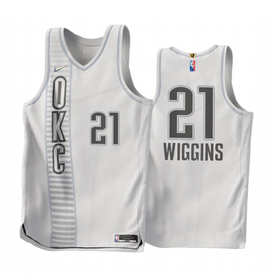 Thunder Aaron Wiggins City Edition White 2021-22 Jersey 75th