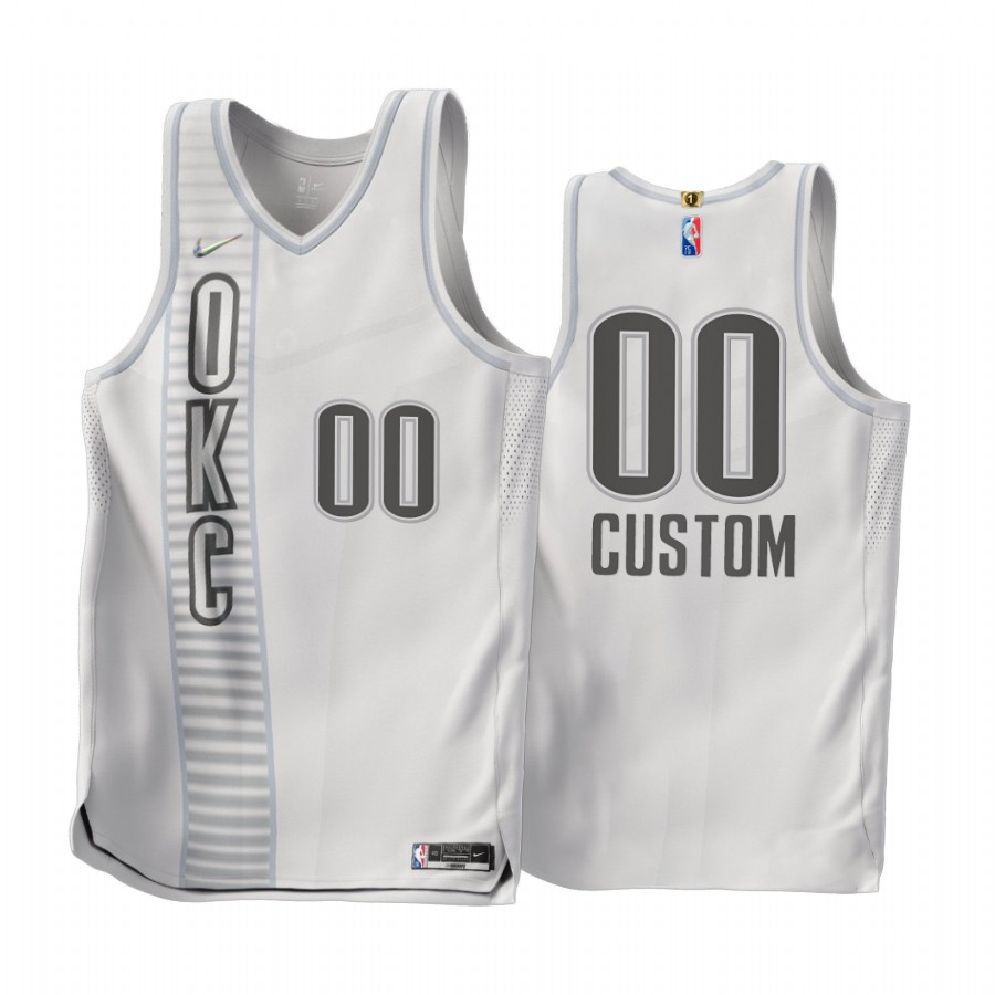 Thunder Custom City Edition White 2021-22 Jersey 75th