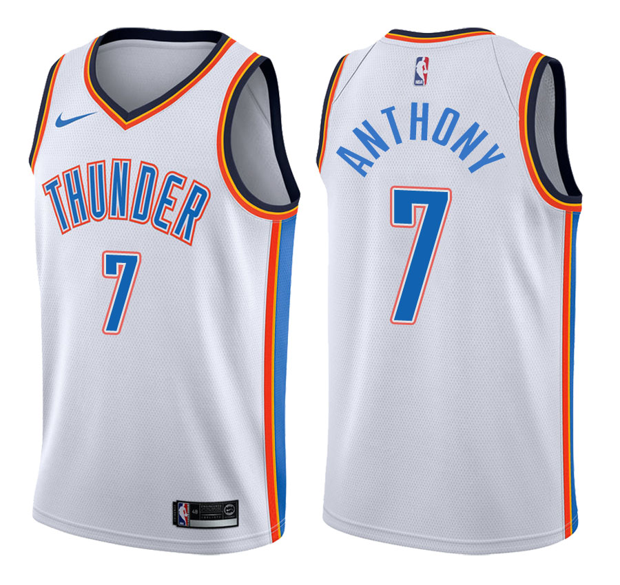 Thunder Male Carmelo Anthony #7 2017-18 Association White Jersey