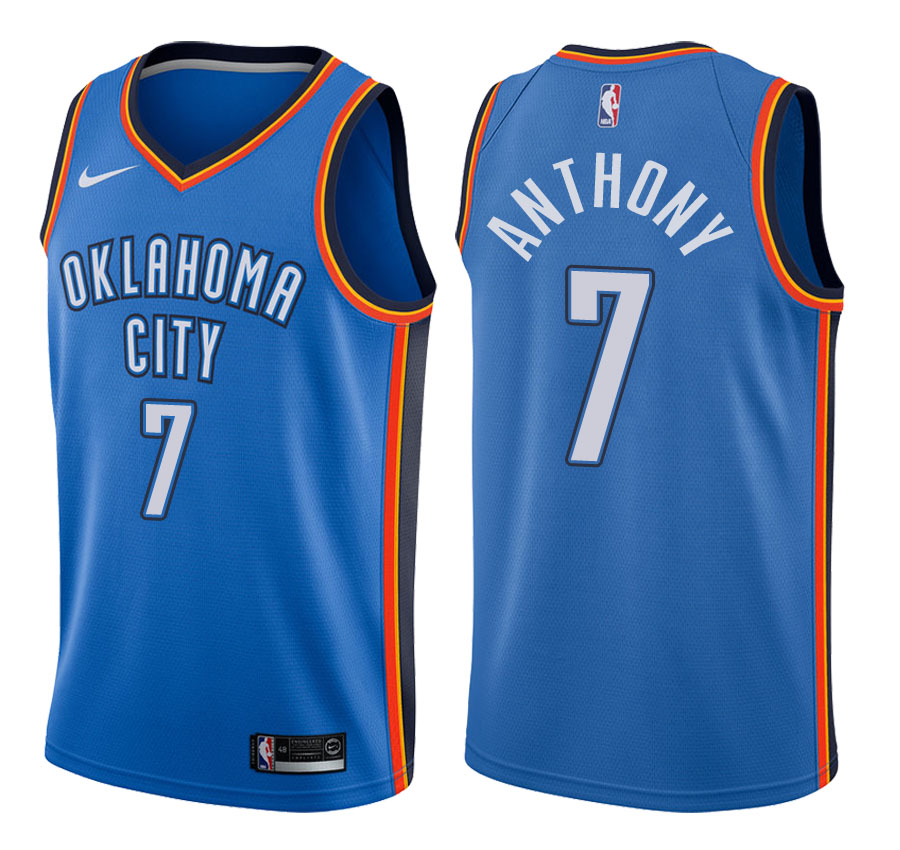 Thunder Male Carmelo Anthony #7 2017-18 Icon Blue Jersey