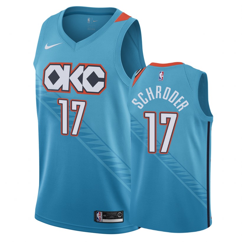 Thunder Male Dennis Schroder #17 2018-19 City Turquoise Jersey