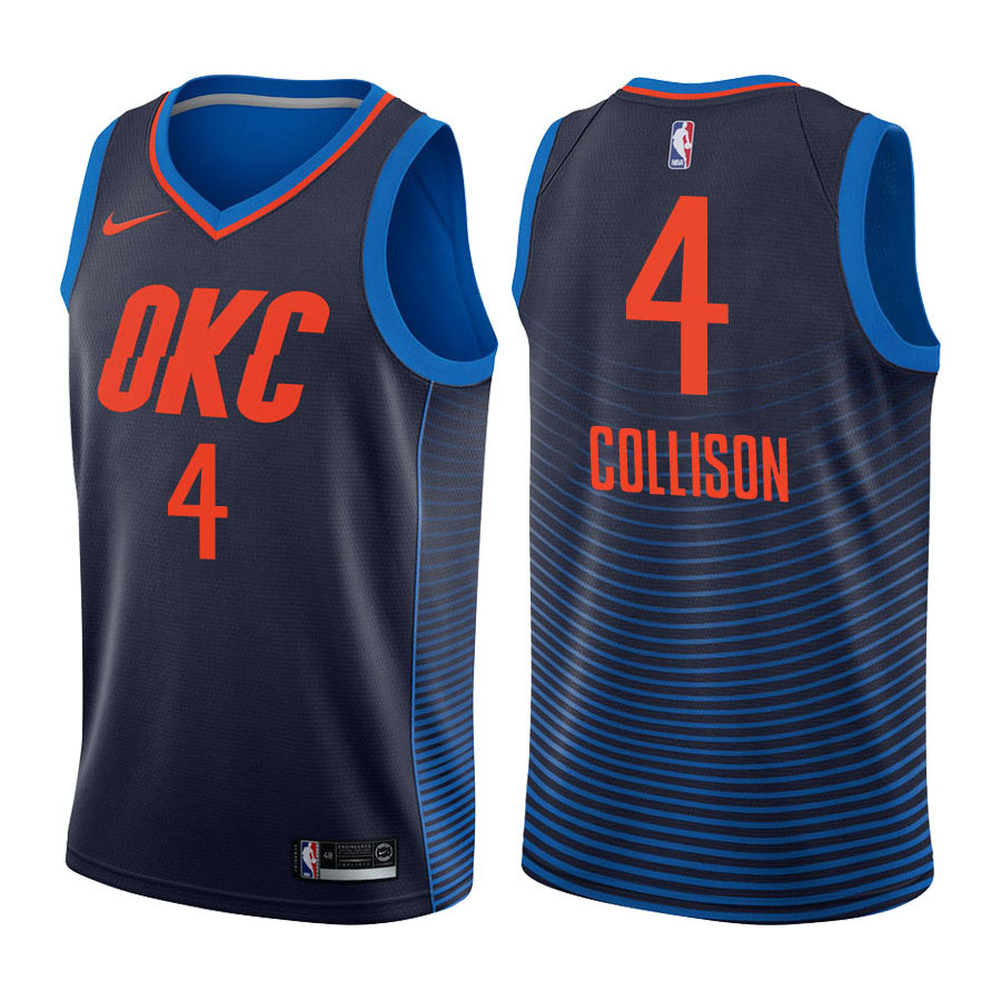 Thunder Male Nick Collison #4 2017-18 Statement Navy Jersey