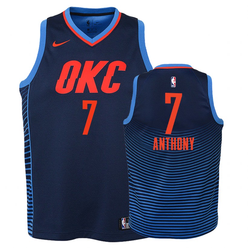 Thunder Youth Carmelo Anthony #7 Statement Navy Jersey