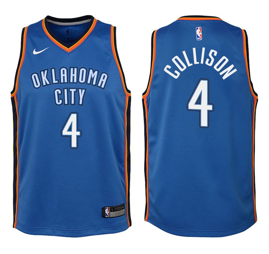 Thunder Youth Nick Collison #4 2017-18 Icon Blue Jersey