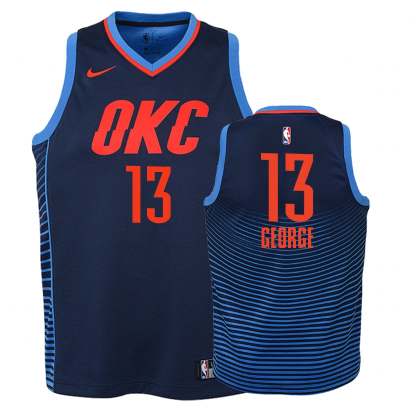 Thunder Youth Paul George #13 Statement Navy Jersey