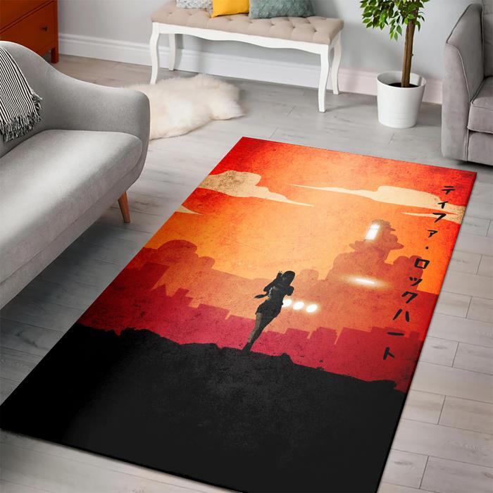 Tifa in Midgar of Zelda Rectangle Rug – Custom Size And Printing