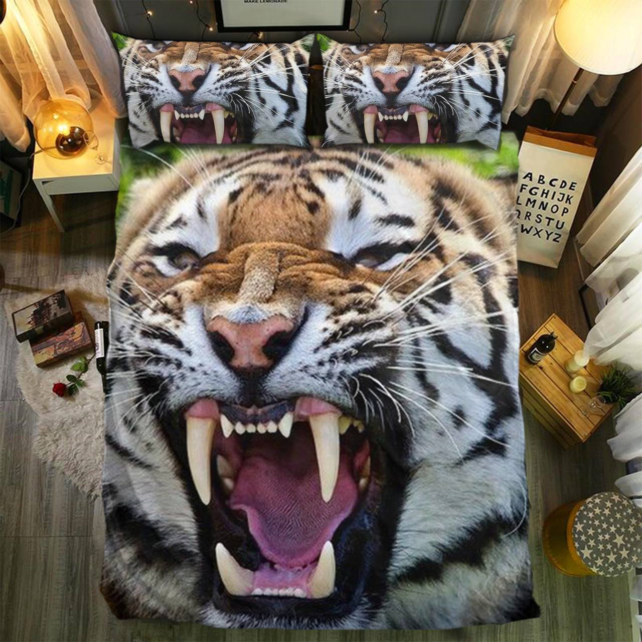 Tiger 013D Customized Duvet Cover Bedding Set