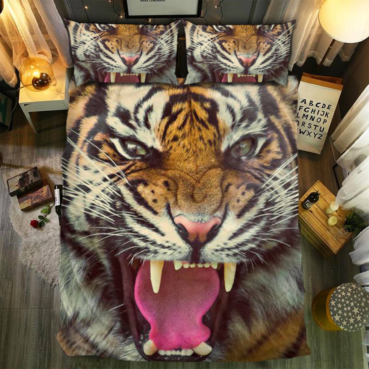 Tiger 033D Customized Duvet Cover Bedding Set
