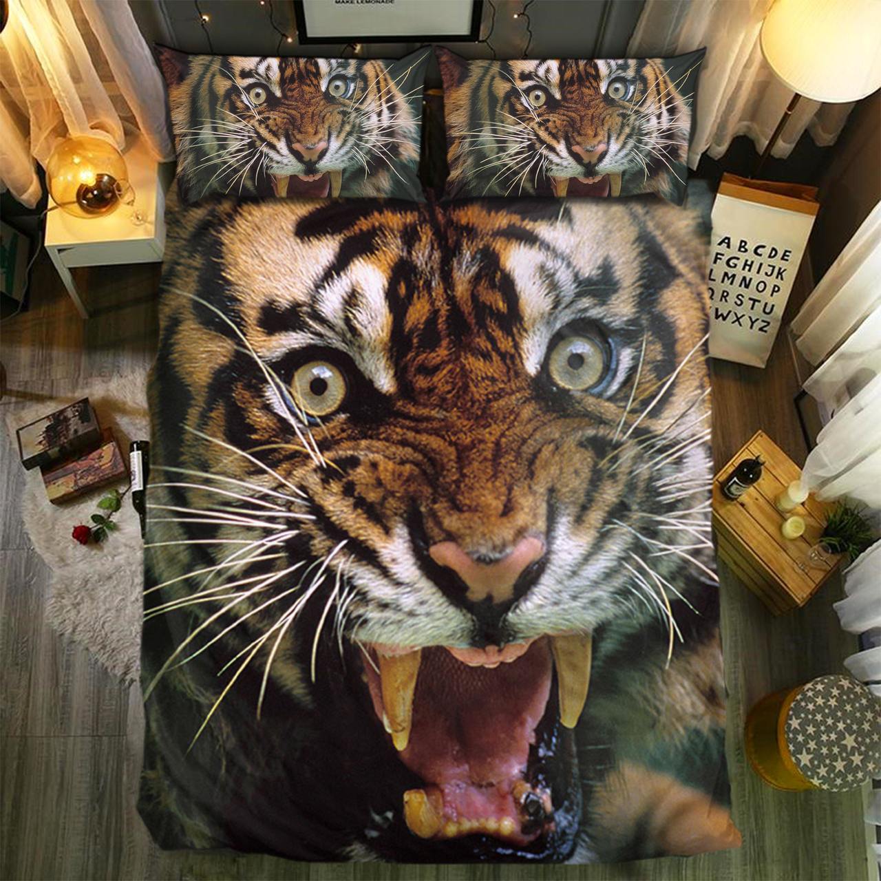 Tiger 043D Customized Duvet Cover Bedding Set