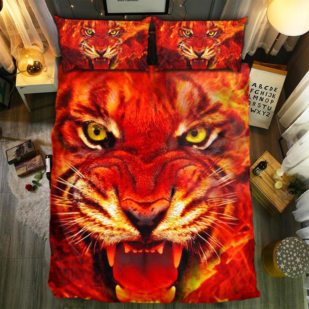 Tiger 073D Customized Duvet Cover Bedding Set