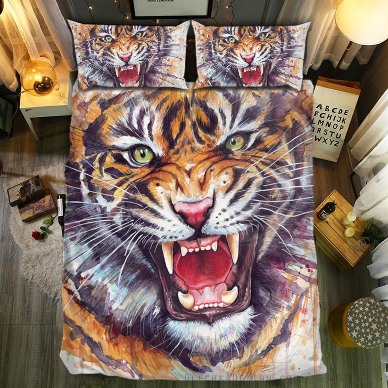 Tiger 3D Customized Duvet Cover Bedding Set