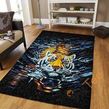 Tiger Swimming Area Rectangle Rug