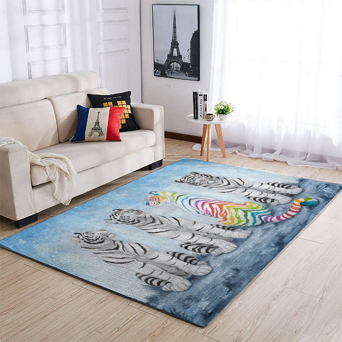 Tiger White Lgbt Area Rectangle Rug