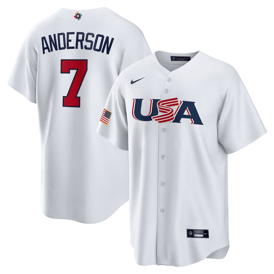 Tim Anderson 7 USA Baseball 2023 World Baseball Classic Stitched Jersey – White Tim Anderson 7 USA Baseball 2023 World Baseball Classic Stitched Jersey – White