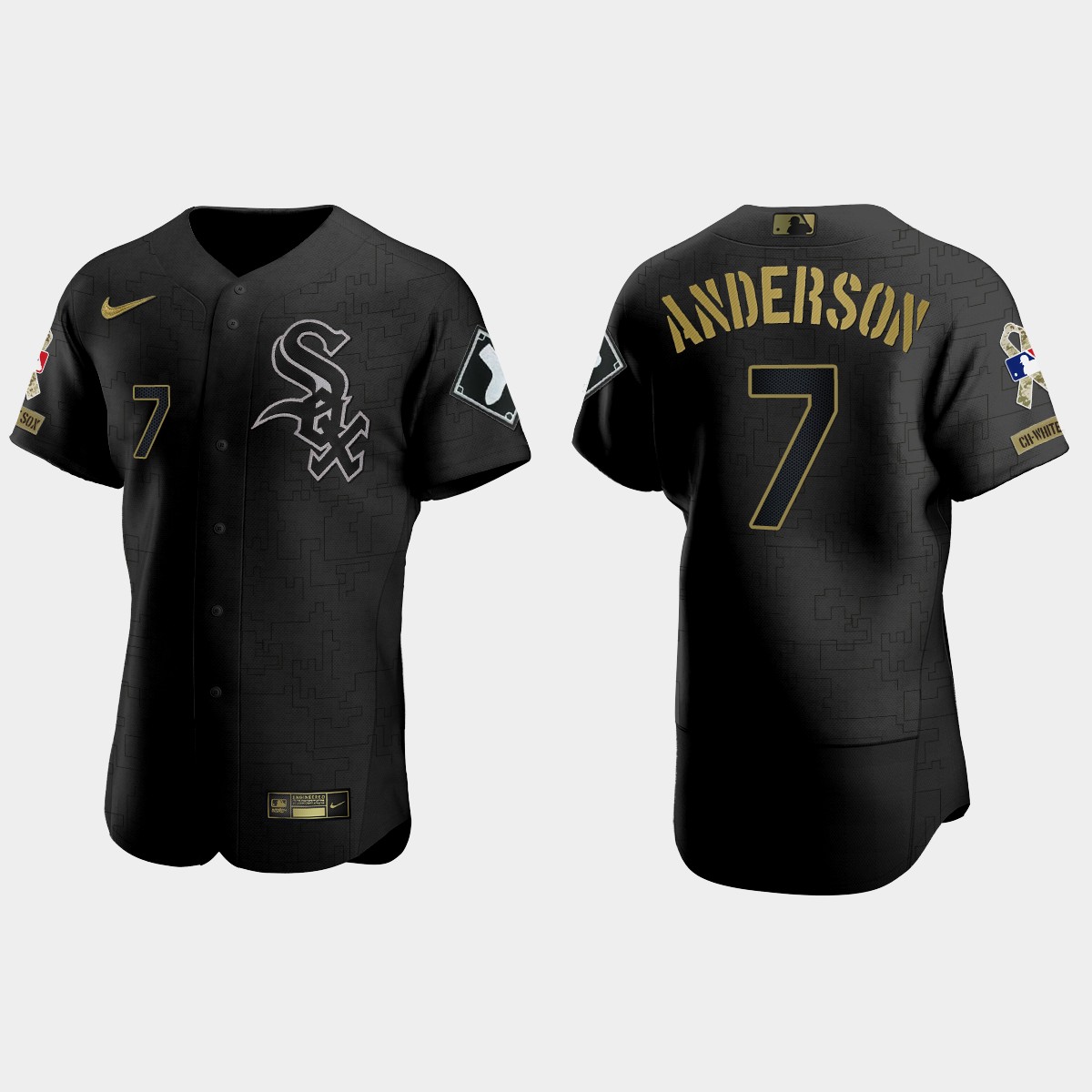 Tim Anderson Chicago White Sox 2021 Salute to Service Jersey - All Black