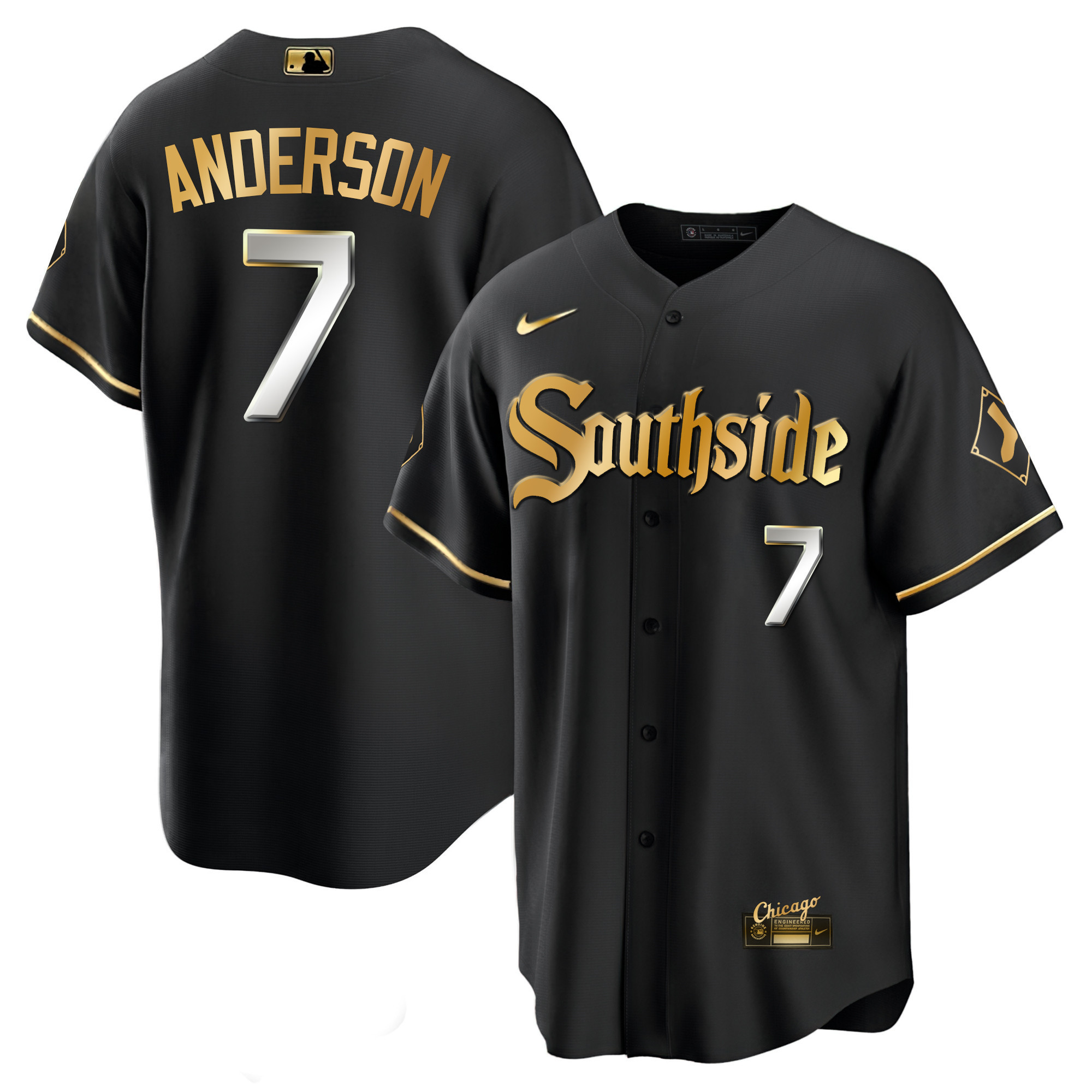 Tim Anderson Men's Chicago White Sox Black Limited & Gold Cool Black Limited Jersey - All Stitched