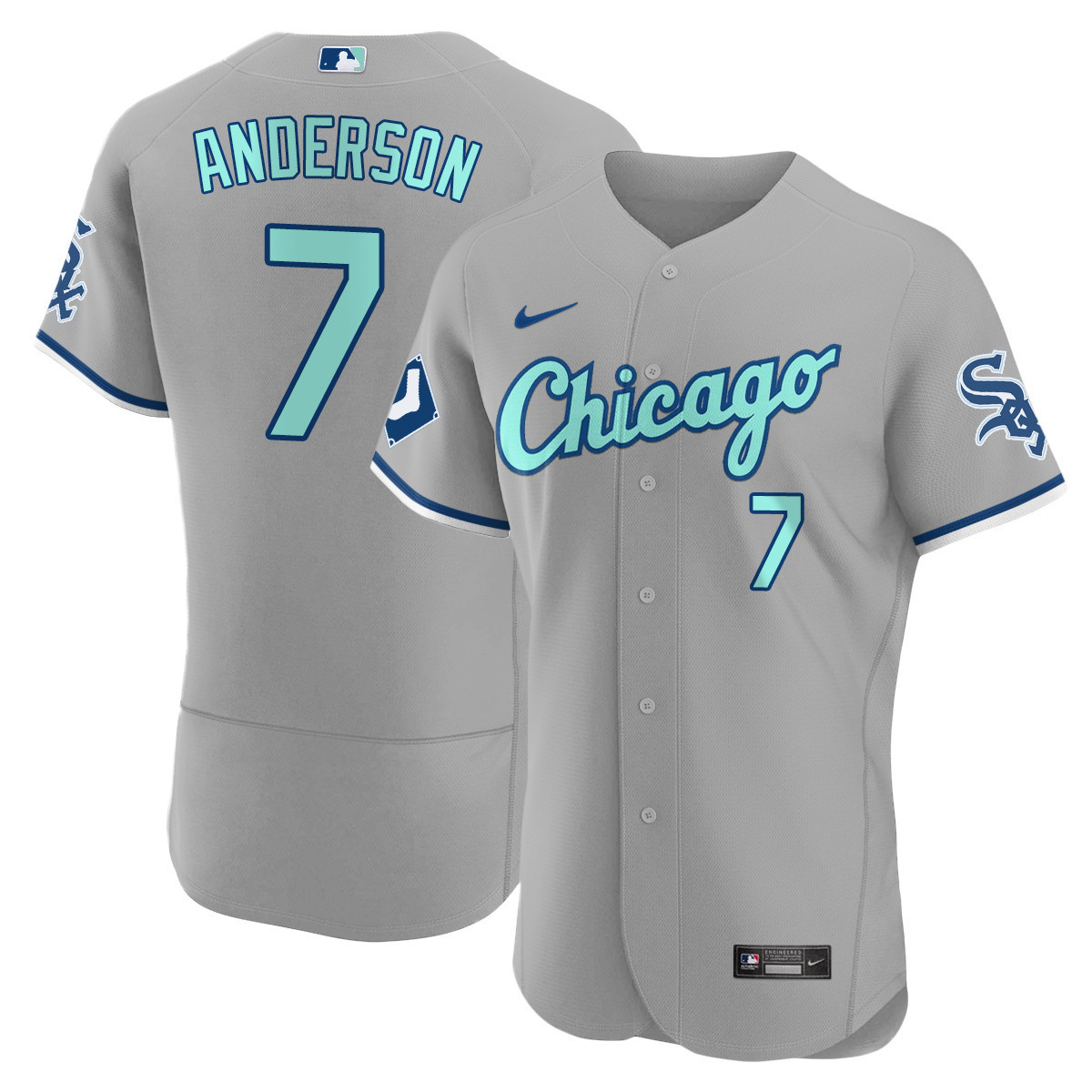 Tim Anderson Men's Chicago White Sox Gray Collection Flex Base Jersey - All Stitched