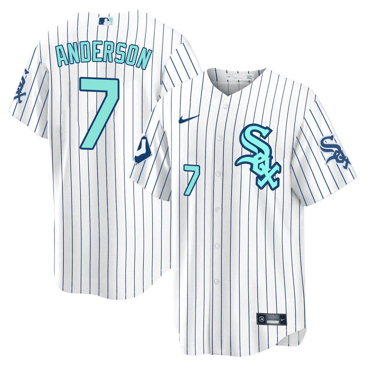 Tim Anderson Men's Chicago White Sox White Collection Cool Base Jersey - All Stitched