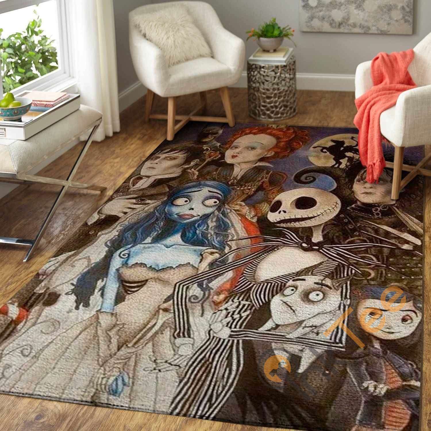 Tim Burton Characters Halloween Special Area Rectangle Rug