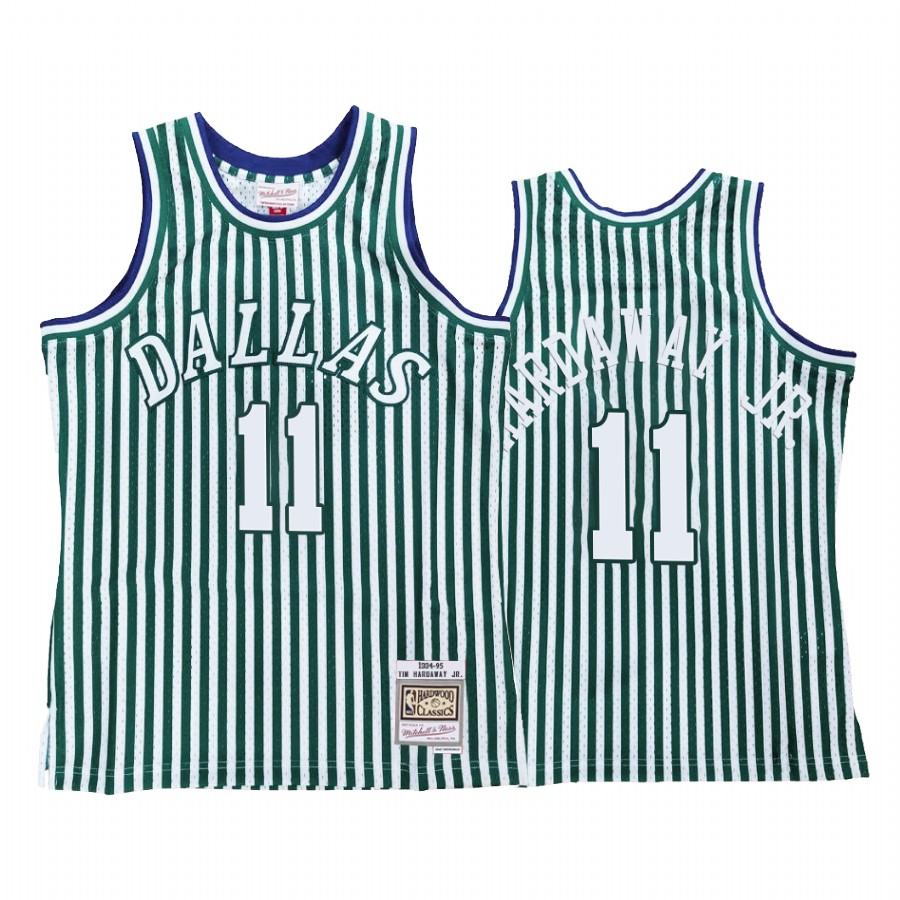 Tim Hardaway Jr. #11 Dallas Mavericks Green Striped Jersey