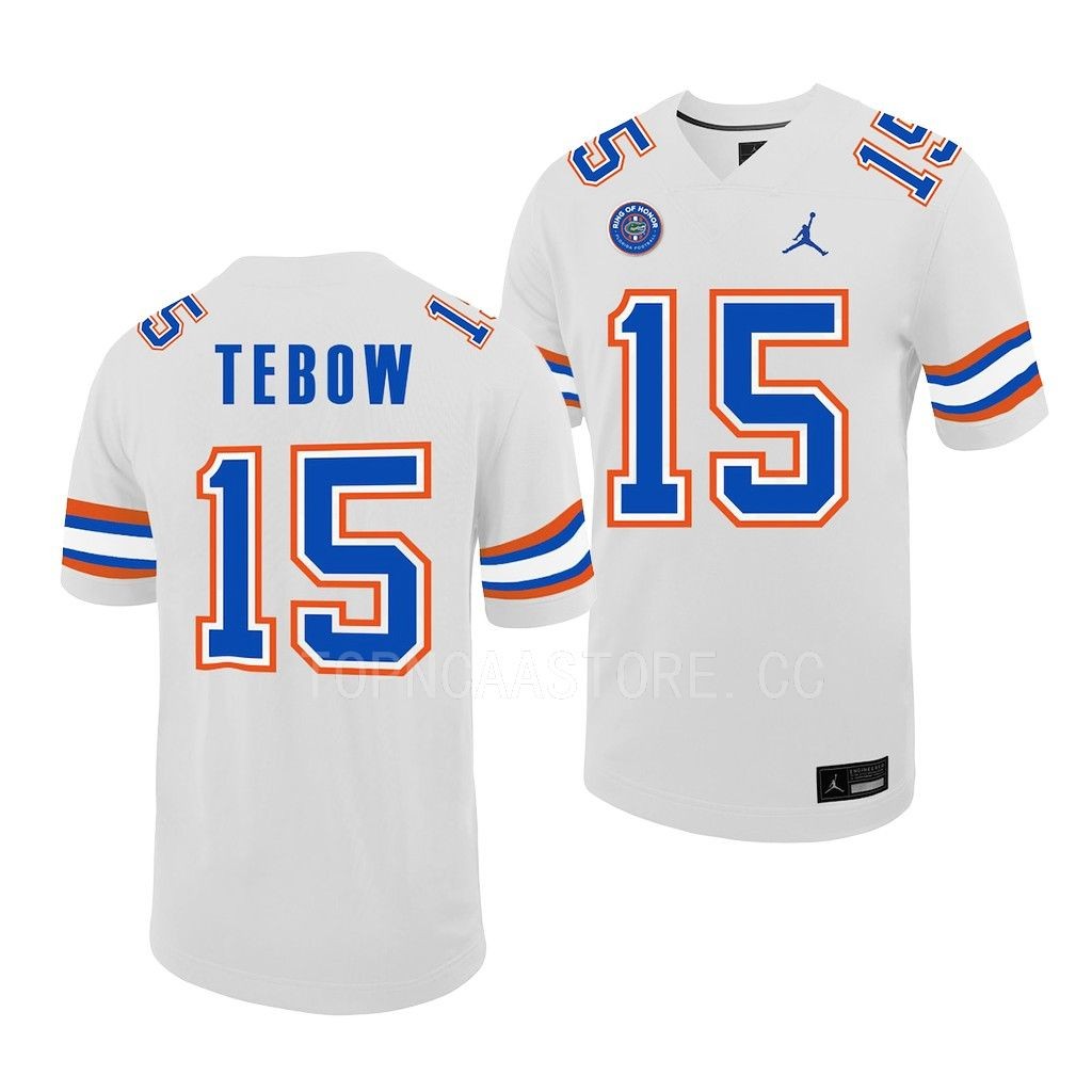 Tim Tebow Florida Gators #15 White Jersey Ring of Honor Men's Untouchable Uniform