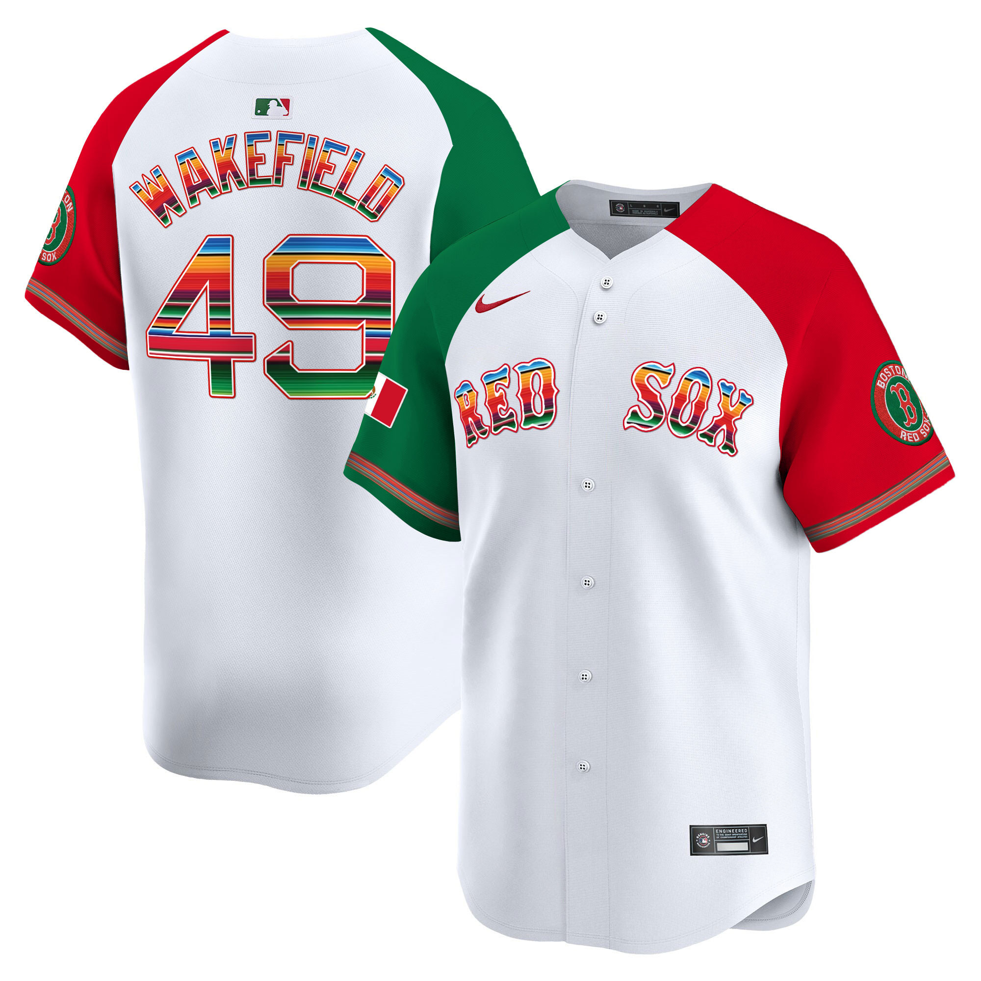 Tim Wakefield Men's Boston Red Sox Mexico Vapor Premier Limited Alternate Jersey - All Stitched