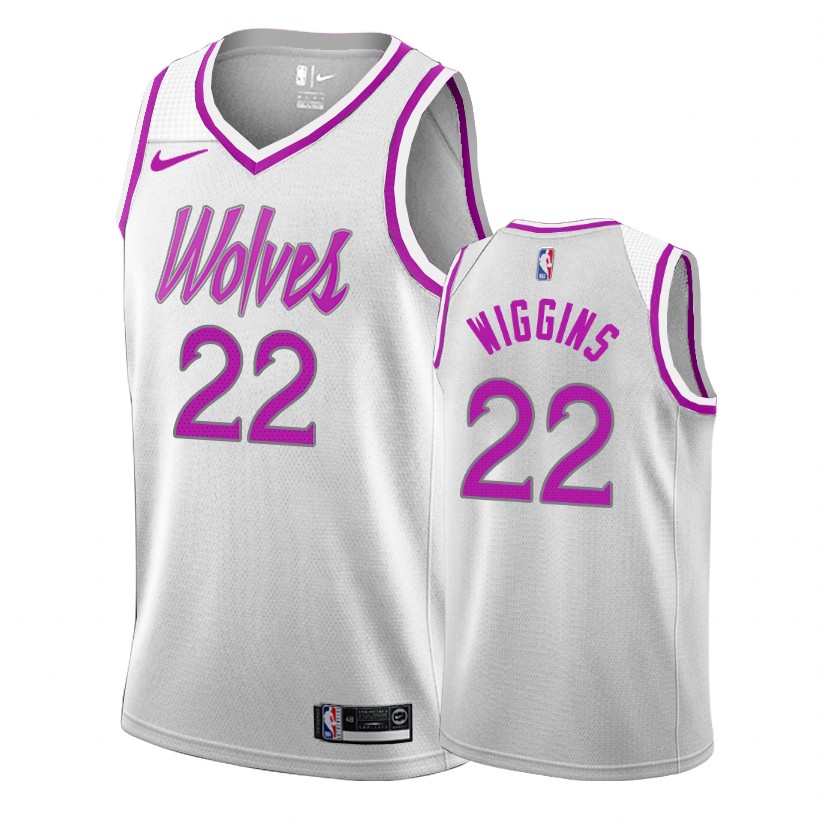 Timberwolves Andrew Wiggins #22 Male Earned Edition White-Purple Jersey