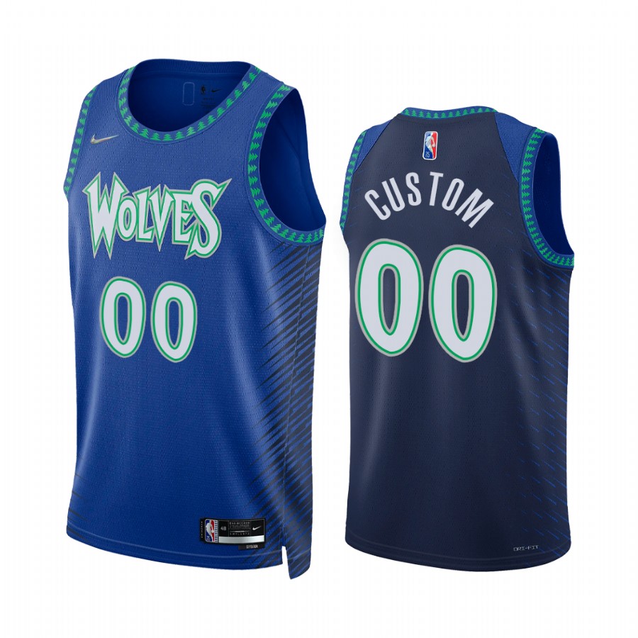 Timberwolves Custom 75th Diamond Anniversary Royal #00 Jersey 2021-22