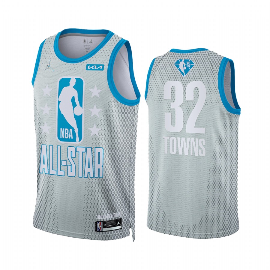 Timberwolves Karl-Anthony Towns 2022 NBA All-Star Jersey Gray Reserves Uniform